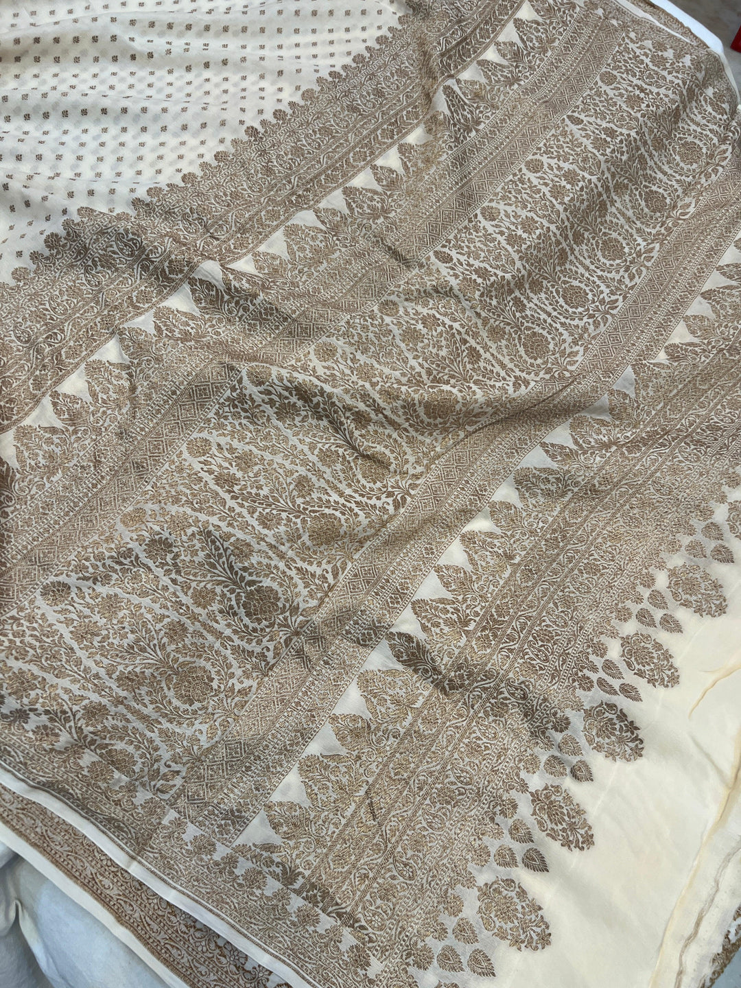 Red Pure Kora Silk Handloom Banarasi Saree