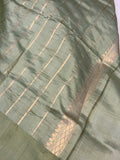 Pista Green Pure Banarasi Handloom Silk Saree - Aura Benaras