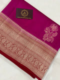 Rani Pink Pure Banarasi Handloom Silk Saree - Aura Benaras