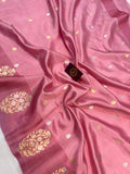 Pastel Pink Pure Banarasi Handloom Silk Saree - Aura Benaras