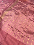 Pastel Pink Pure Banarasi Handloom Silk Saree - Aura Benaras