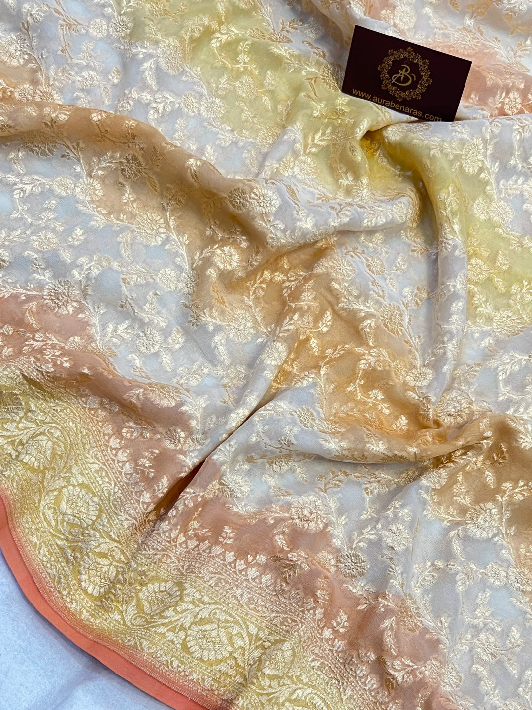 Cream Rangkaat Banarasi Khaddi Georgette Saree