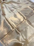 Cream Pure Banarasi Handloom Silk Saree - Aura Benaras