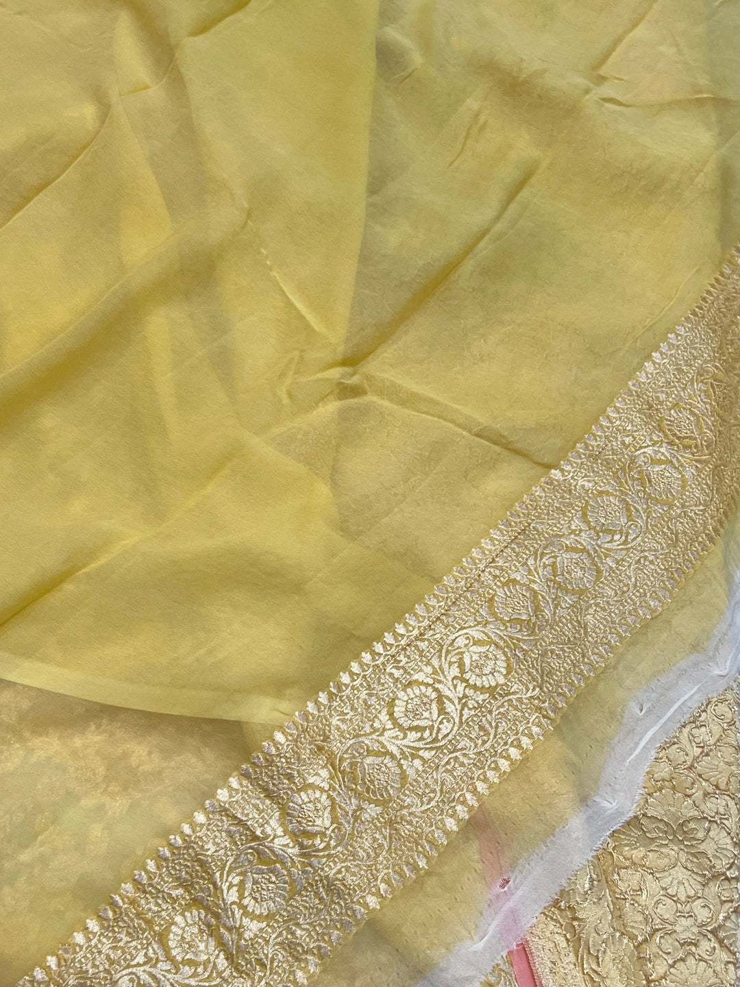 Cream Rangkaat Banarasi Khaddi Georgette Saree