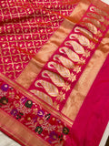 Orangish Pink Pure Banarasi Handloom Katan Silk Saree - Aura Benaras