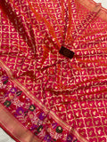 Orangish Pink Pure Banarasi Handloom Katan Silk Saree - Aura Benaras