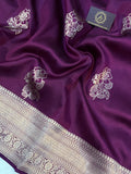 Wine Pure Banarasi Handloom Silk Saree