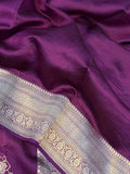 Wine Pure Banarasi Handloom Silk Saree