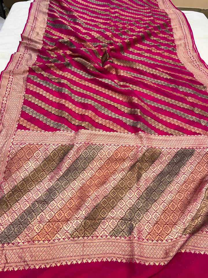 Rani Rangkaat Banarasi Khaddi Georgette Saree