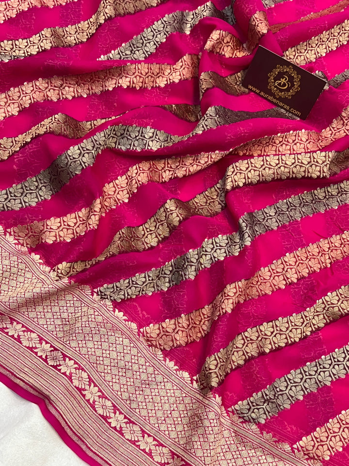 Rani Rangkaat Banarasi Khaddi Georgette Saree