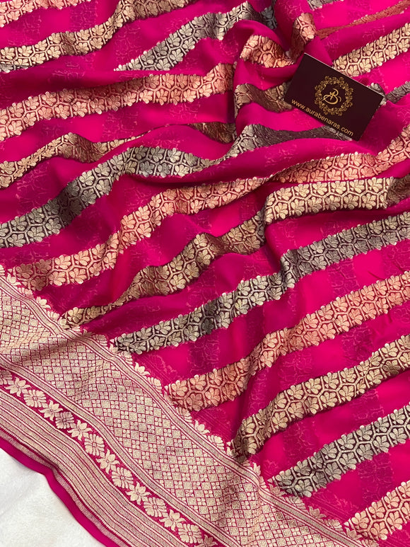 Rani Rangkaat Banarasi Khaddi Georgette Saree