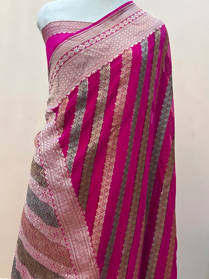 Rani Rangkaat Banarasi Khaddi Georgette Saree