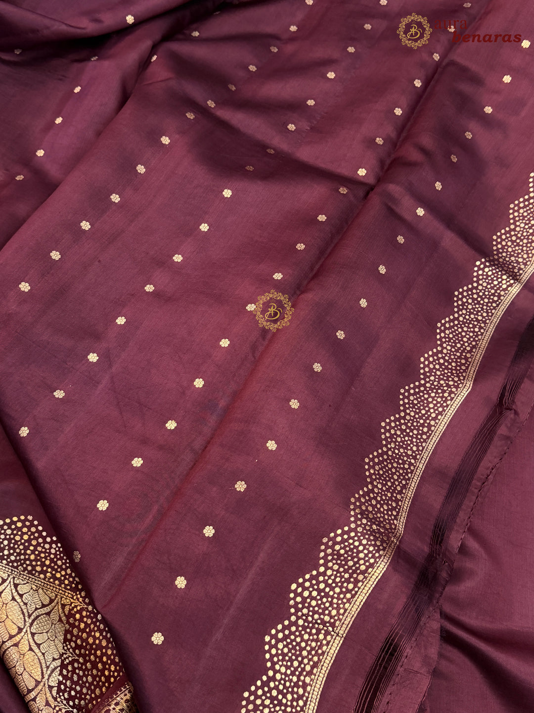 Deep Maroon Banarasi Silk Saree | Kadhwa & Designer Border