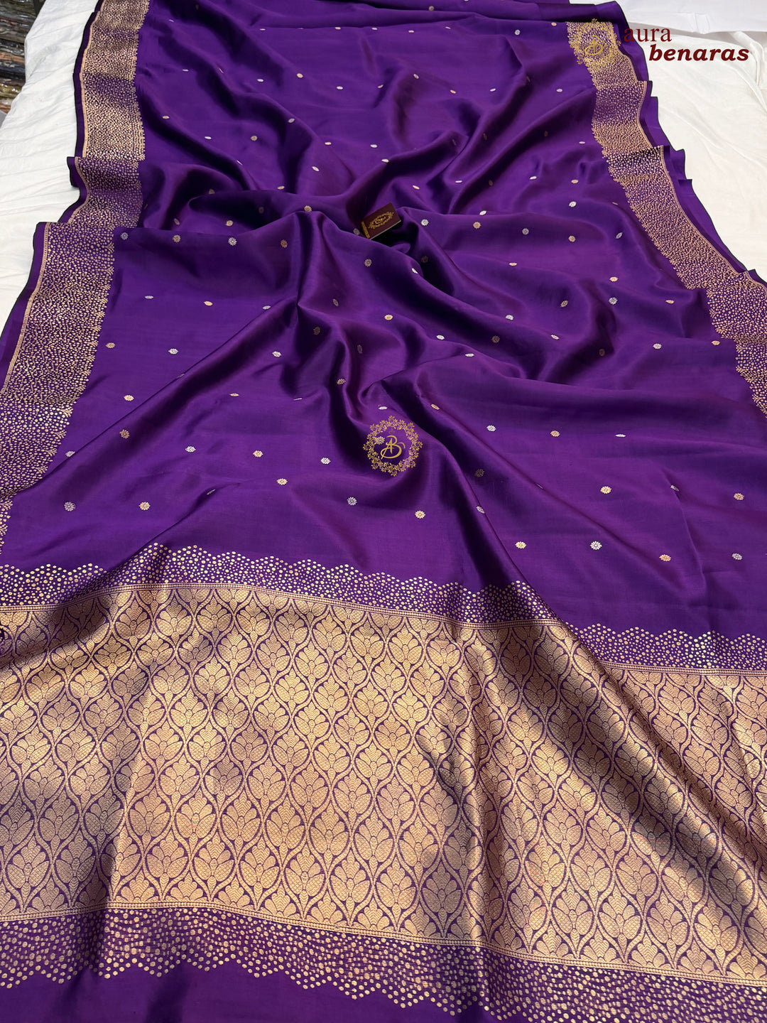 Purple Banarasi Silk Saree | Kadhwa & Designer Border