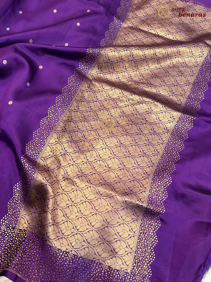 Purple Banarasi Silk Saree | Kadhwa & Designer Border