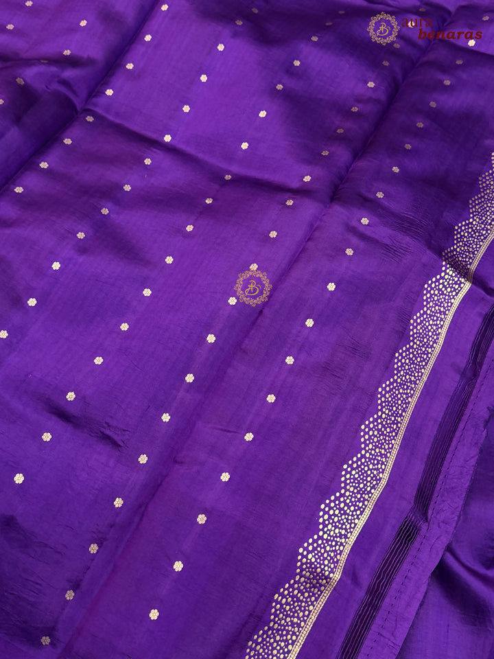 Purple Banarasi Silk Saree | Kadhwa & Designer Border