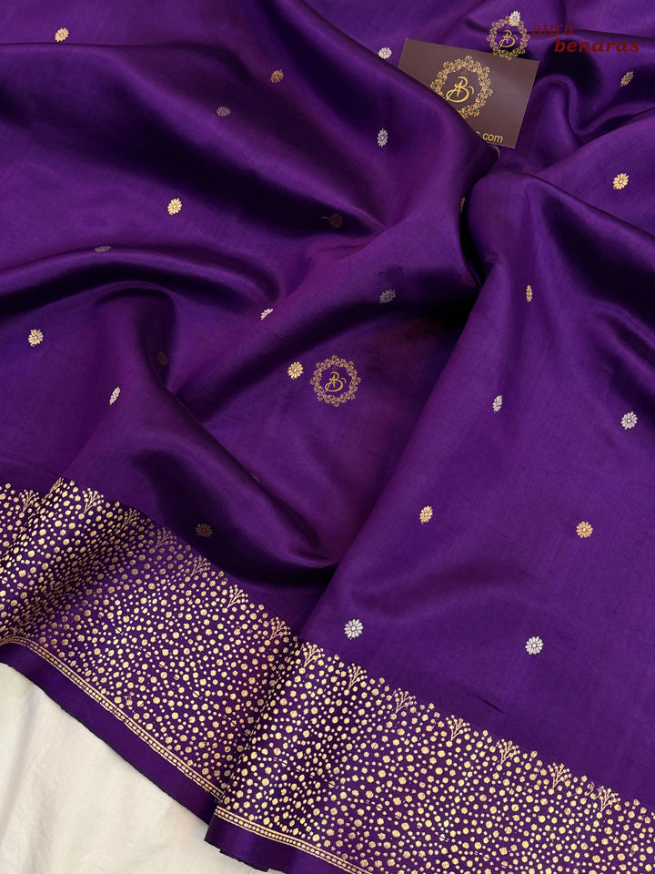 Purple Banarasi Silk Saree | Kadhwa & Designer Border