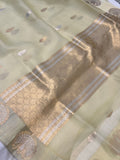 Cream Banarasi Handloom Kora Silk Saree - Aura Benaras