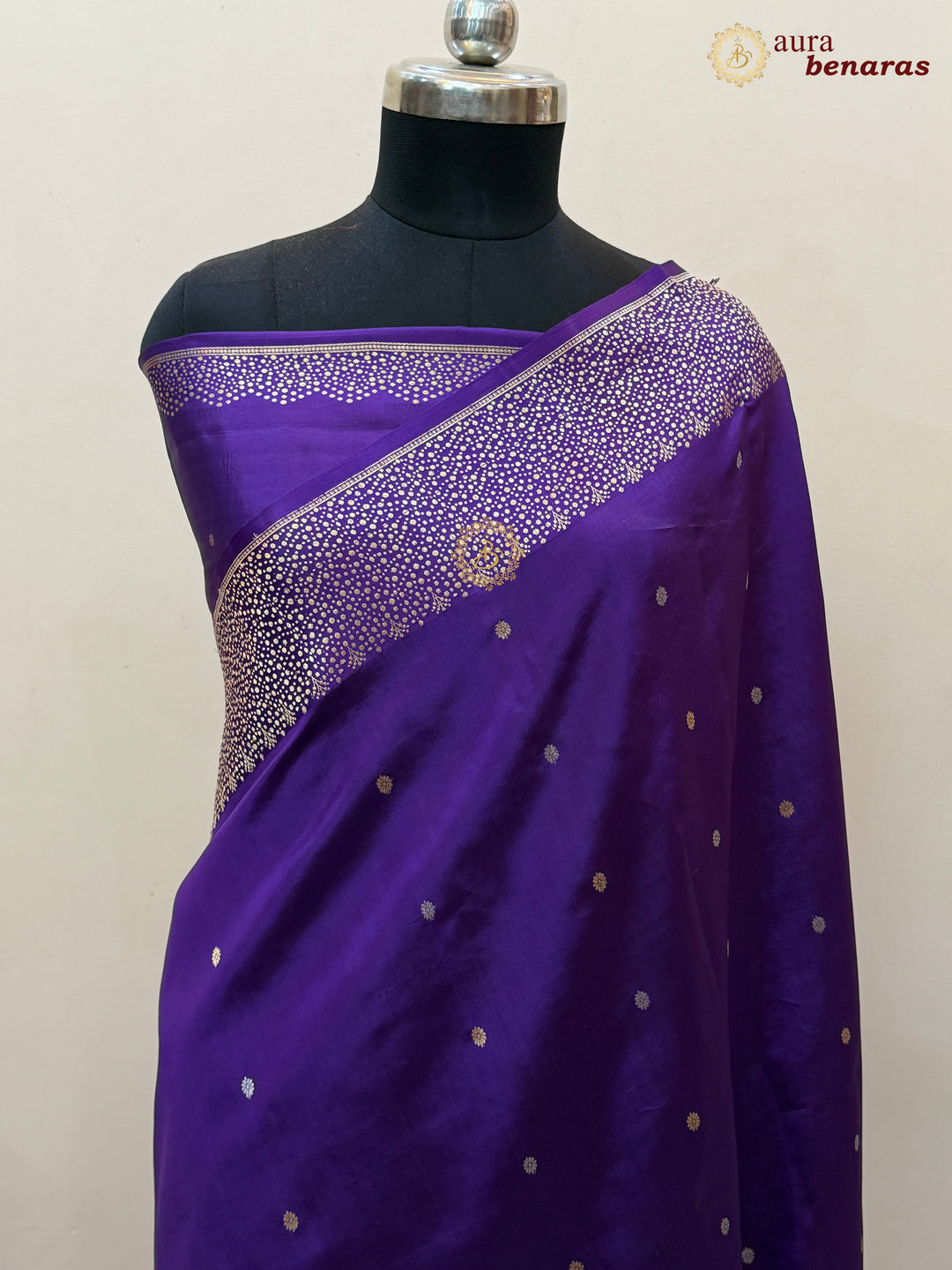 Purple Banarasi Silk Saree | Kadhwa & Designer Border