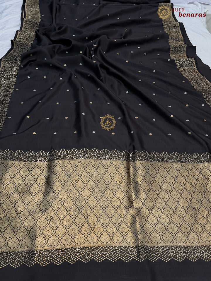 Black Banarasi Silk Saree | Kadhwa & Designer Border