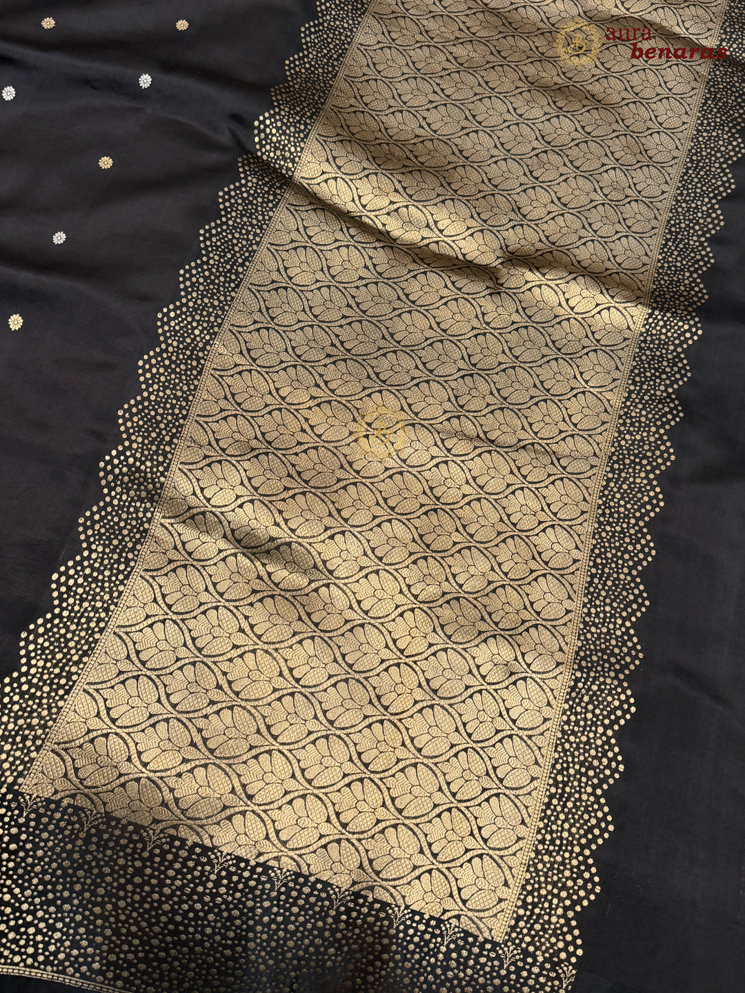 Black Banarasi Silk Saree | Kadhwa & Designer Border