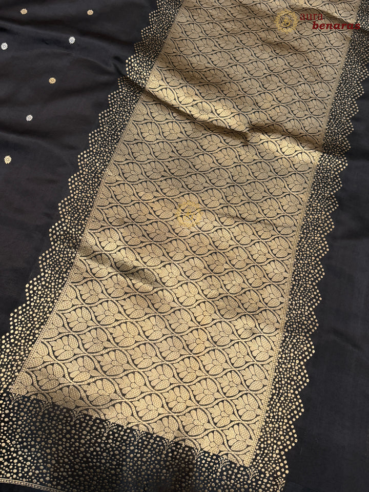 Black Banarasi Silk Saree | Kadhwa & Designer Border