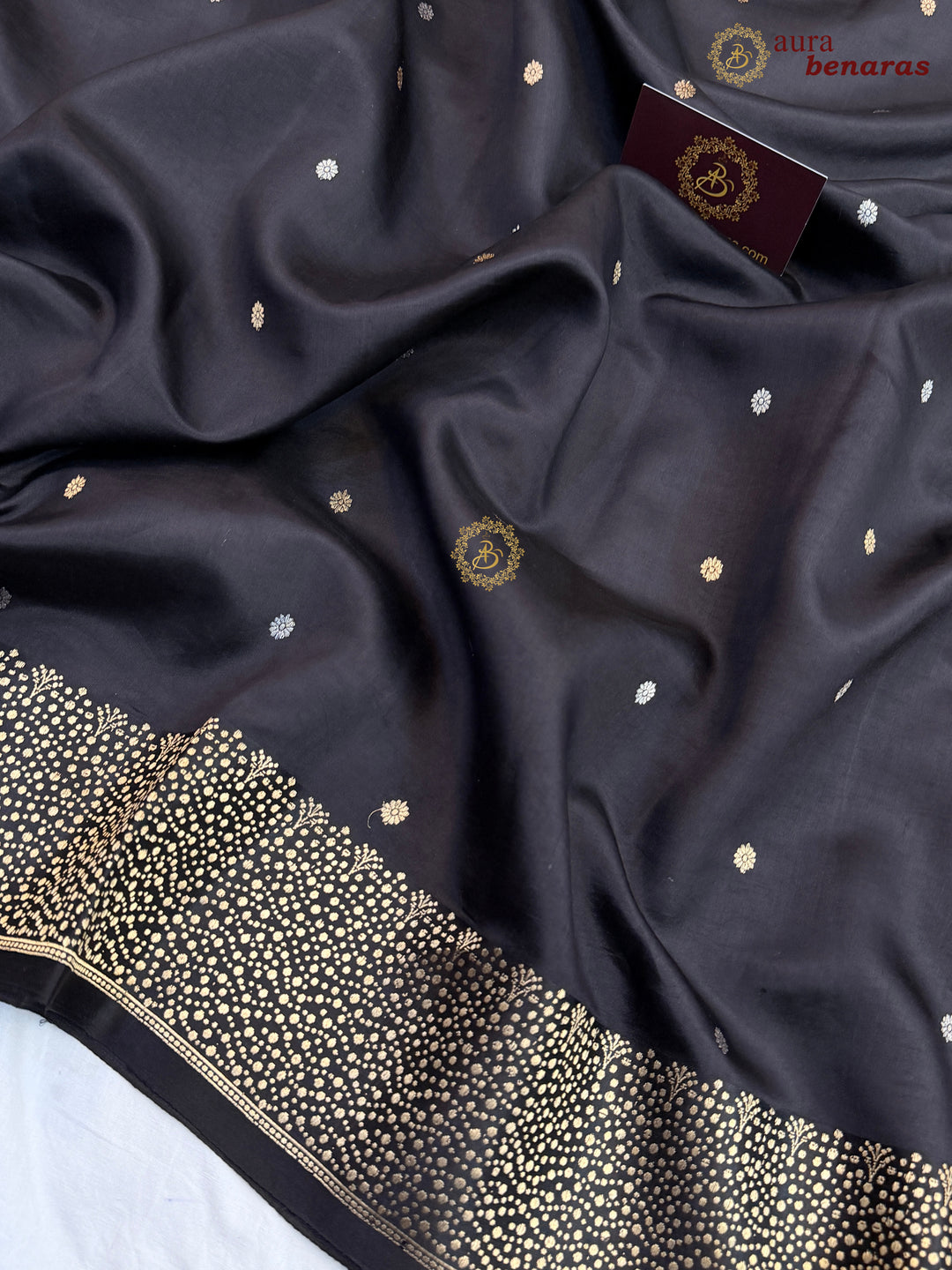 Black Banarasi Silk Saree | Kadhwa & Designer Border