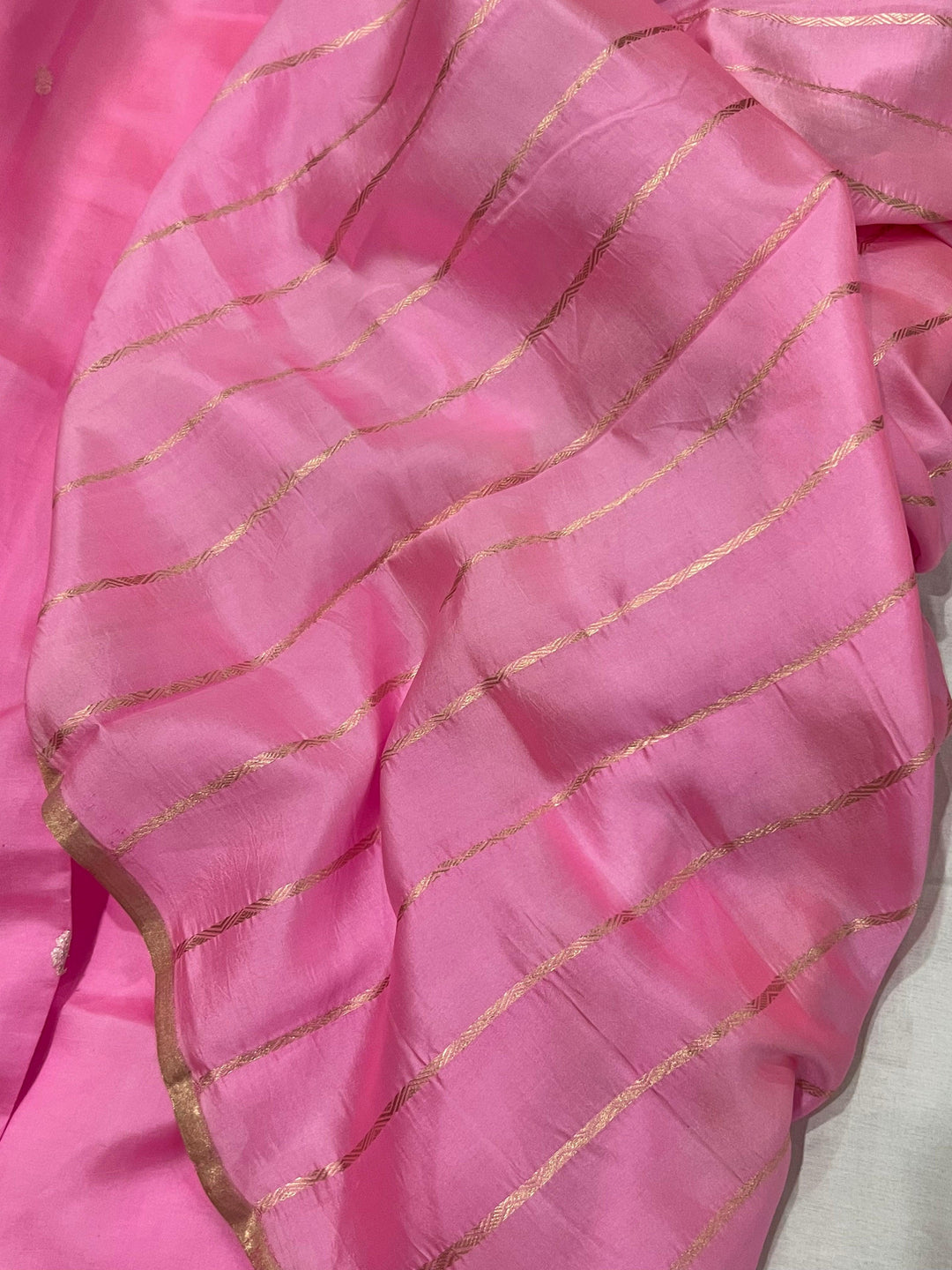 Baby Pink Pure Banarasi Handloom Silk Saree - Aura Benaras