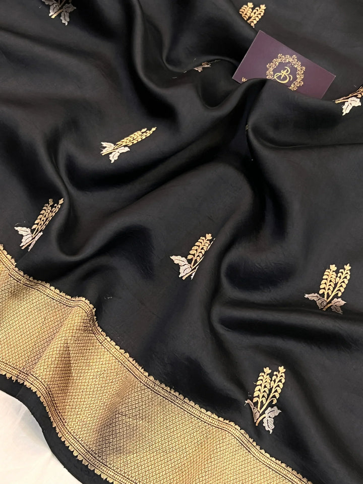 Black Pure Silk Handloom Banarasi Saree