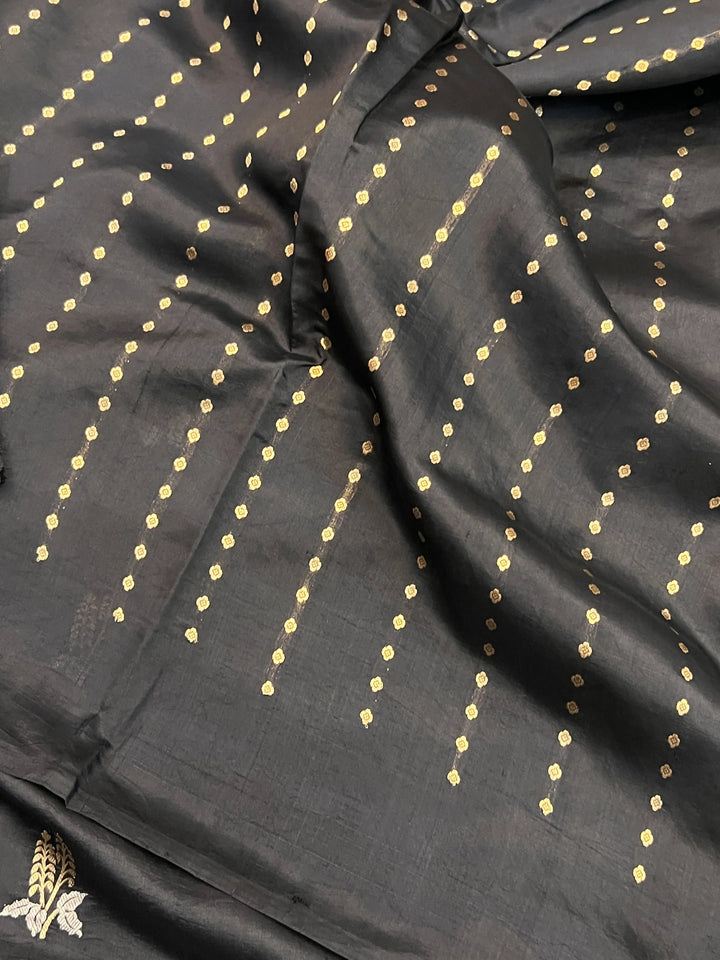 Black Pure Silk Handloom Banarasi Saree