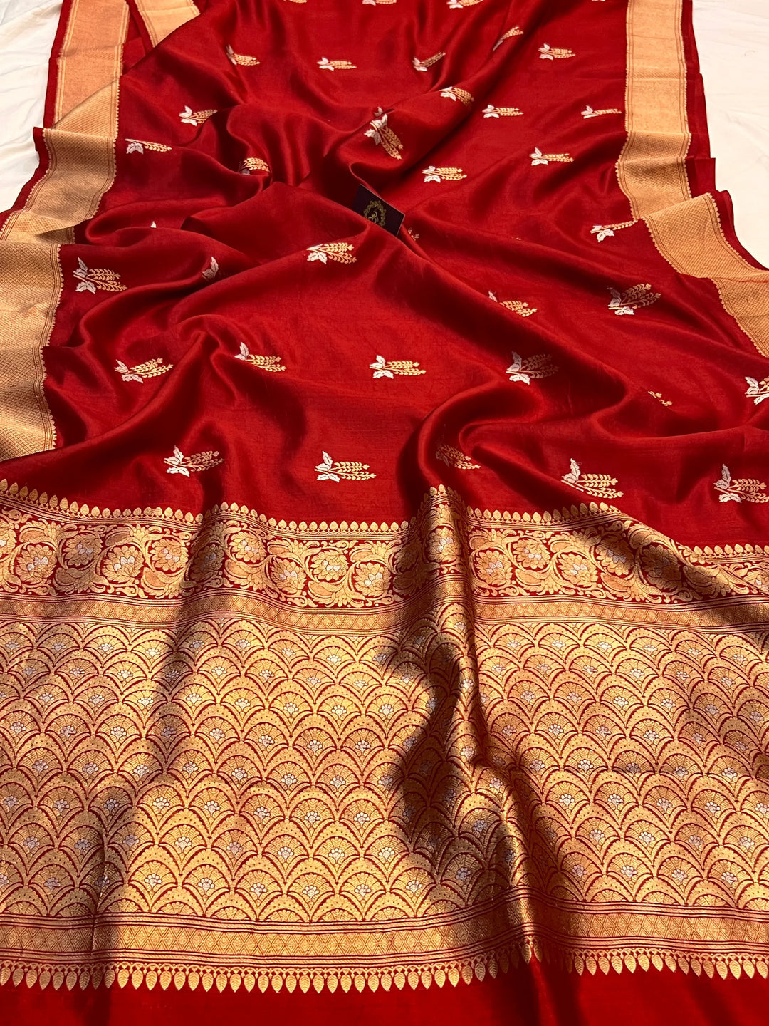 Maroon Pure Silk Handloom Banarasi Saree