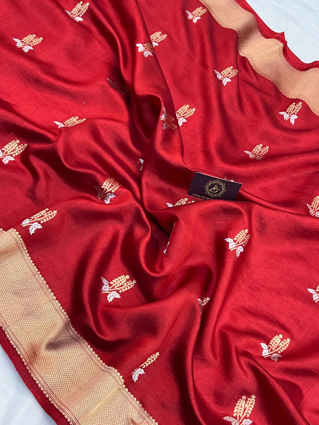 Maroon Pure Silk Handloom Banarasi Saree