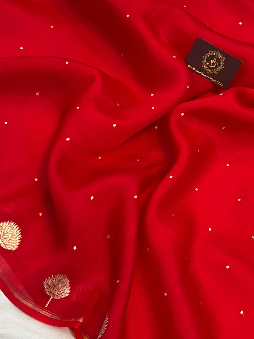 Red Pure Kora Silk Handloom Banarasi Saree