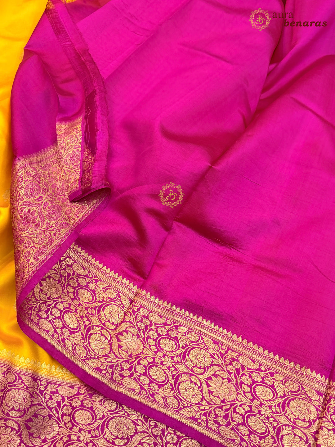Yellow Banarasi Silk Saree | Kadhwa & Sona Rupa Border