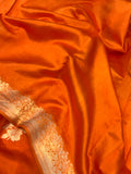 Orange Pure Banarasi Handloom Silk Saree