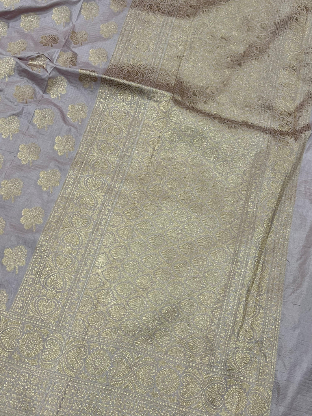 Rose Mauve Pure Banarasi Handloom Katan Silk Saree - Aura Benaras