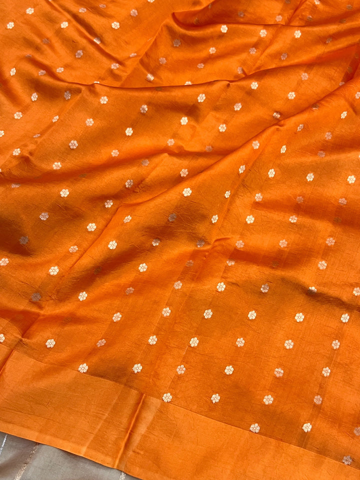 Beige Pure Banarasi Handloom Silk Saree