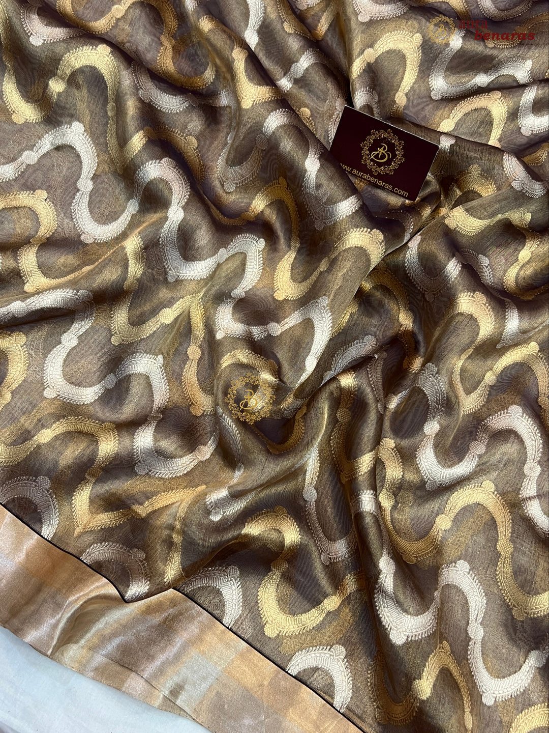 Black Pure Tissue Silk Banarasi Saree with Kadhwa Weave