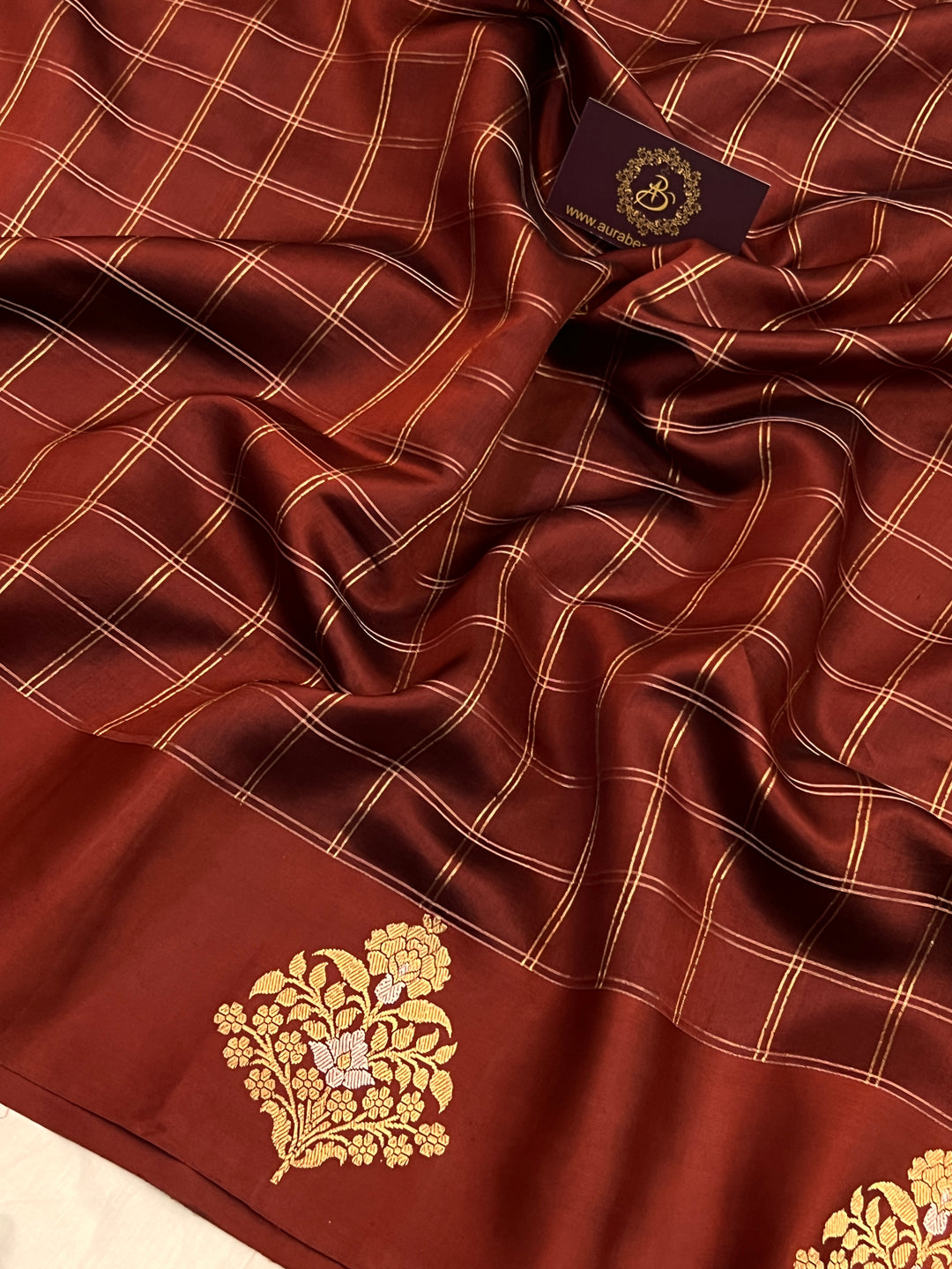 Maroon Pure Banarasi Handloom Silk Saree