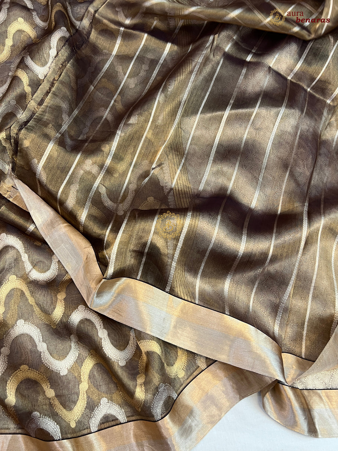 Black Pure Tissue Silk Banarasi Saree with Kadhwa Weave