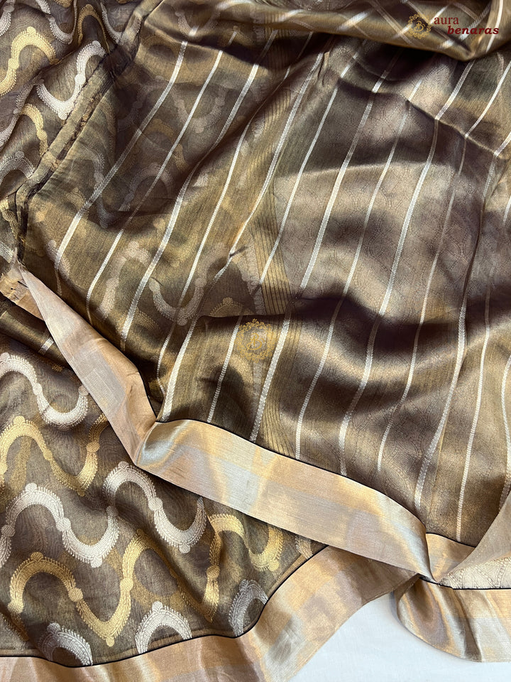Black Pure Tissue Silk Banarasi Saree with Kadhwa Weave