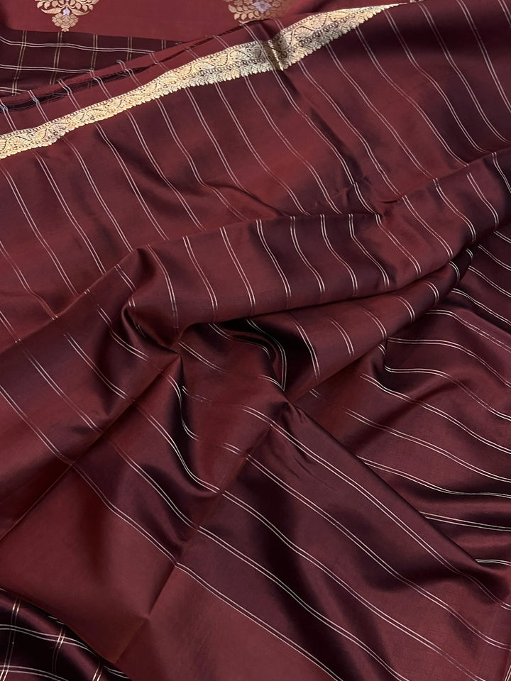 Maroon Pure Banarasi Handloom Silk Saree