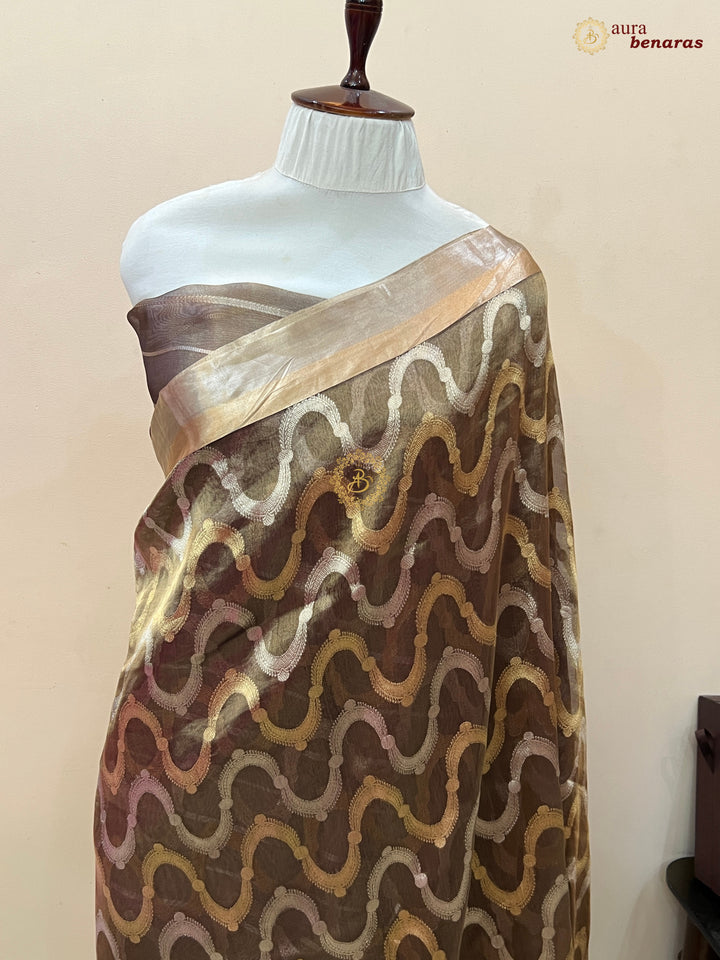 Black Pure Tissue Silk Banarasi Saree with Kadhwa Weave