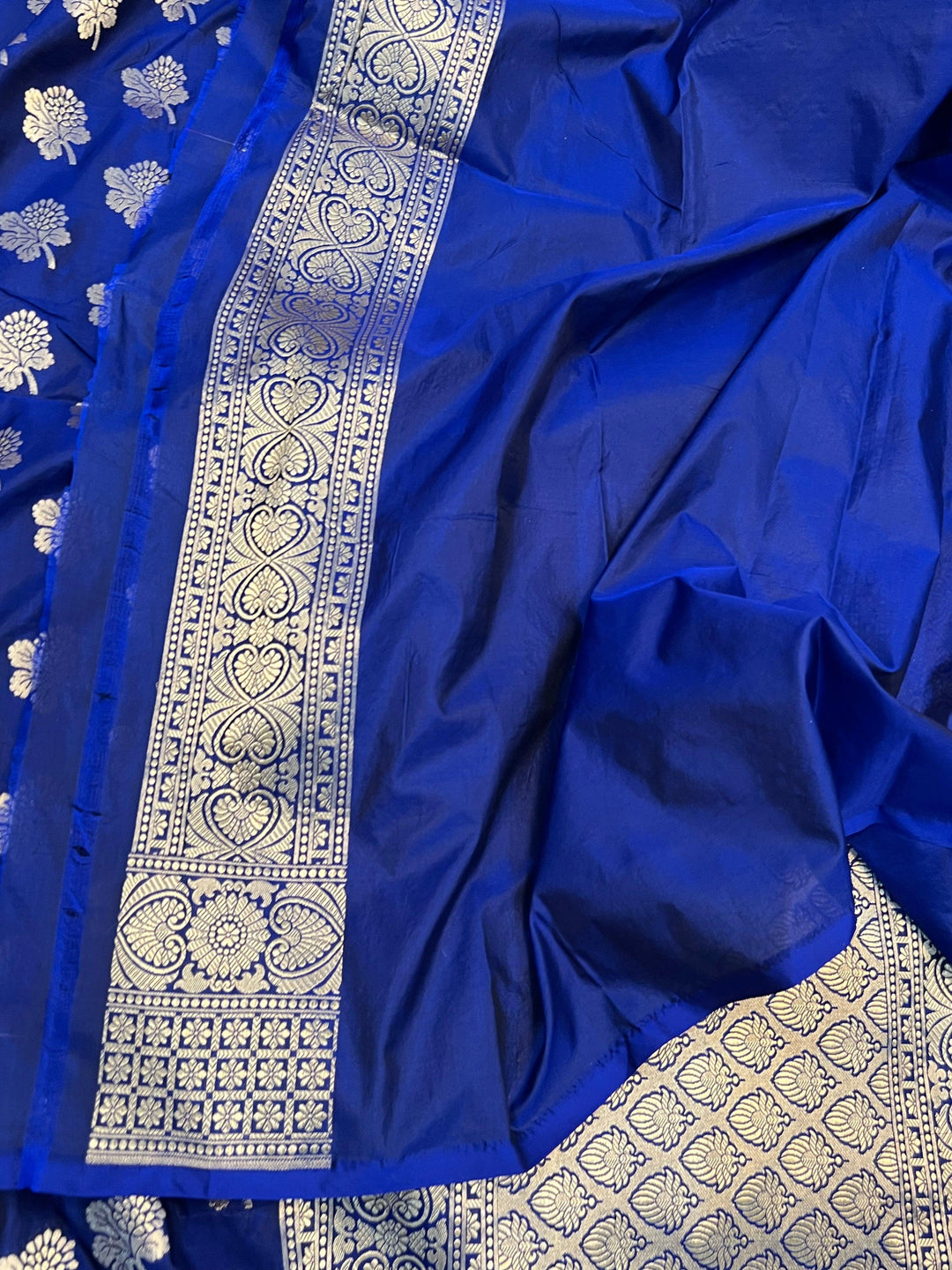 Royal Blue Pure Banarasi Handloom Katan Silk Saree - Aura Benaras