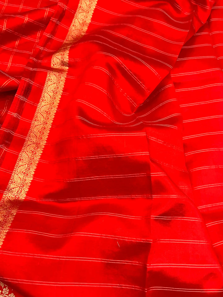 Red Pure Banarasi Handloom Silk Saree
