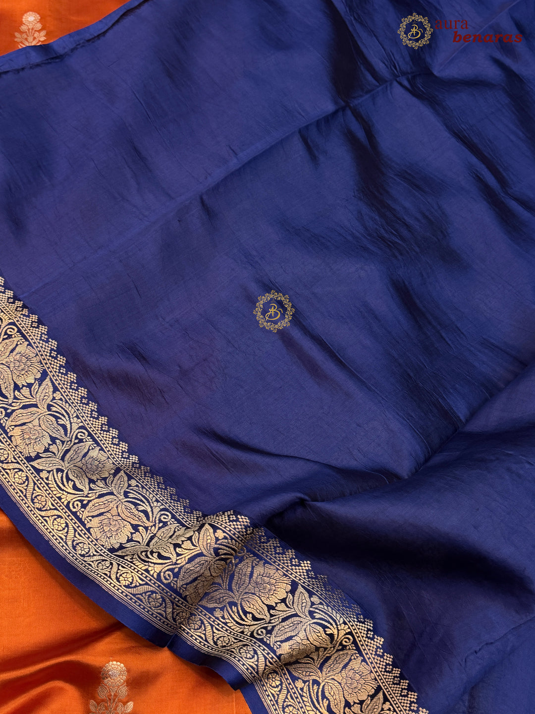 Orange Banarasi Silk Saree | Kadhwa & Sona Rupa Border