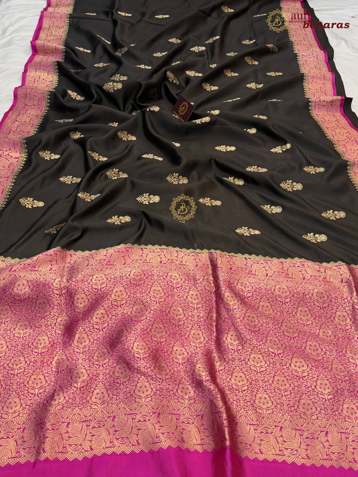 Black Banarasi Silk Saree | Kadhwa & Sona Rupa Border