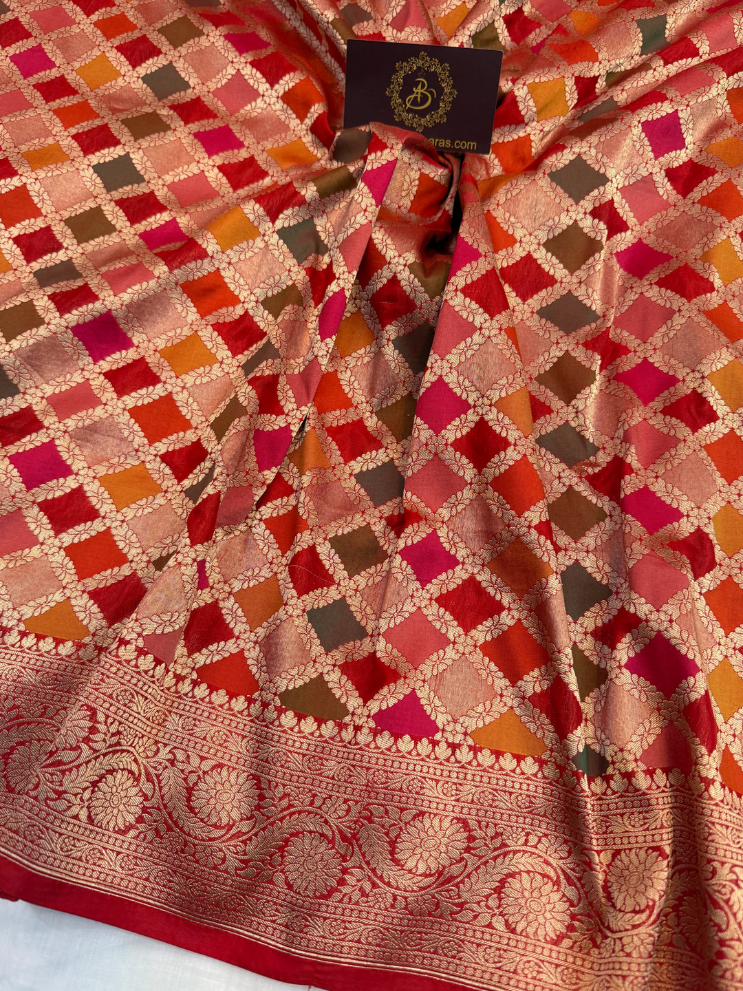 Red Rangkaat Pure Katan Silk Banarasi Handloom Saree