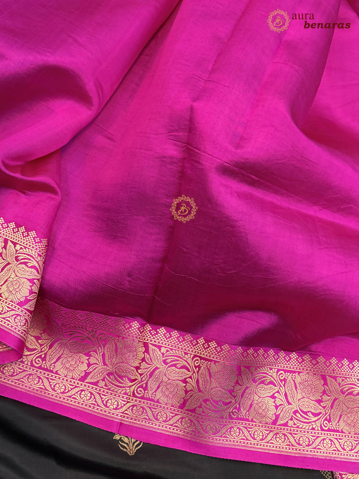 Black Banarasi Silk Saree | Kadhwa & Sona Rupa Border