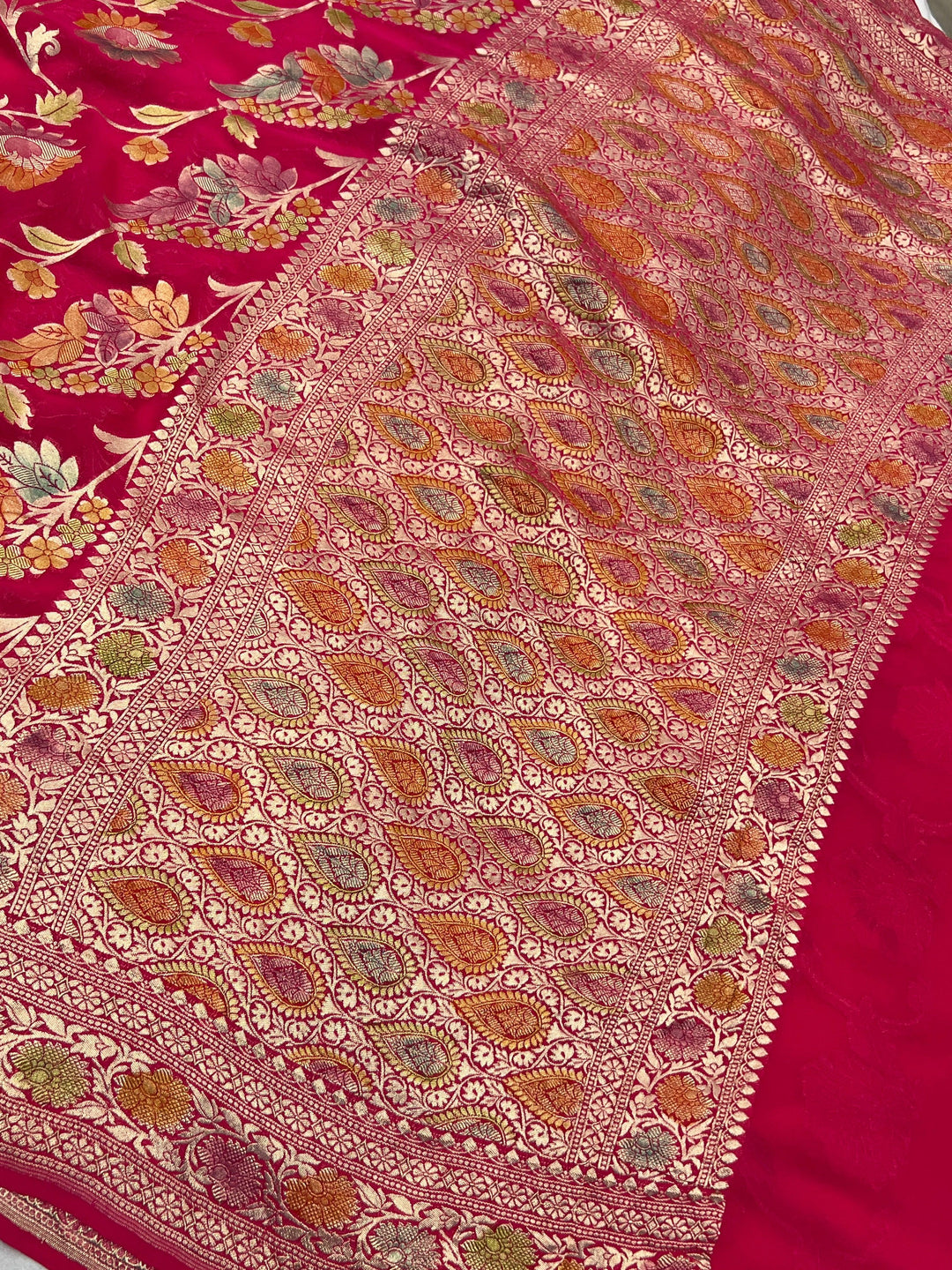 Rani Rangkaat Banarasi Khaddi Georgette Saree